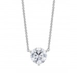 14K White Gold Lab Grown 1.50Ct Solitaire Pendant