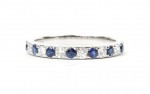 14K WHITE GOLD .20CTW DIAMOND AND .33CTW SAPPHIRE BAND