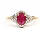 14K WHITE GOLD DIAMOND AND RUBY RING