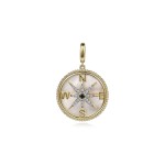 Gabriel 14K Yellow Gold Mother of Pearl, Diamond and Sapphire Compass Pendant