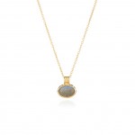 Anna Beck Gold Plate Sterling Silver Reversible Labradorite Pendant Necklace