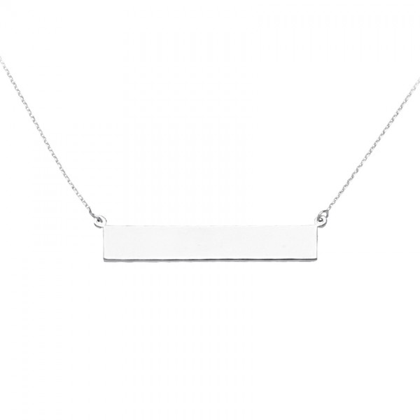 Sterling Silver Name Plate Bar Necklace