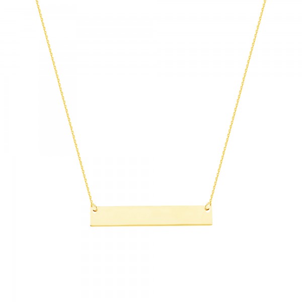 Yellow Gold Plated 18 Name Plate Necklace With Lobster Claw Clasp