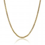 GOLD ION PLATED STAINLESS STEEL ROUND BOX CHAIN 20 INCHES
