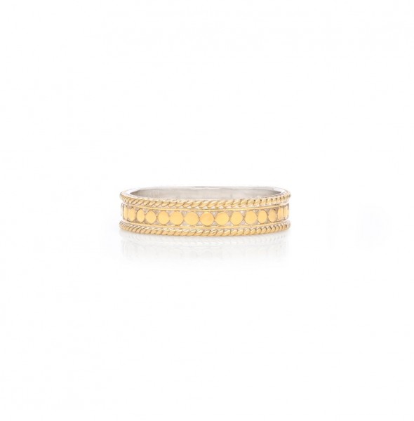 Anna Eck Gold Plate Dotted Stacking Ring Size 7