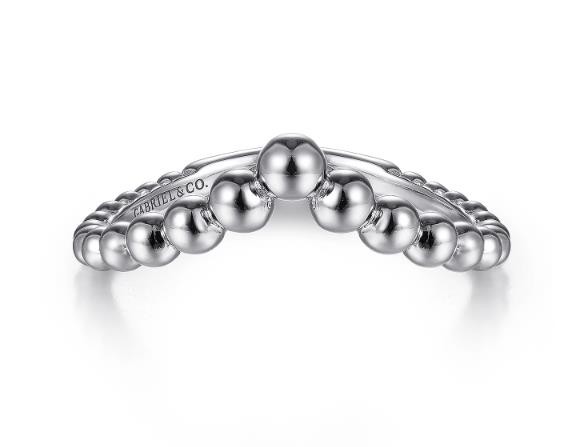 STERLING SILVER BEADED CHEVRON RING (BUJUKAN COLLECTION)