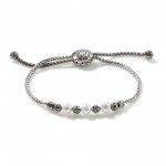 JOHN HARDY STERLING SILVER MINI CHAIN PULL THROUGH BRACELET WITH 6 FRESHWATER PEARLS