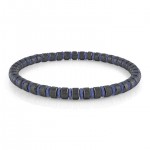 Blue Polished Mini Bead Bracelet with Black Satin