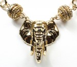 GOLD PLATED STERLING ELEPHANT WITH MAGNETIC ENDS