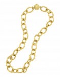 GOLD PLATED STERLING SILVER OVAL LINK MAGNETIC CHAIN