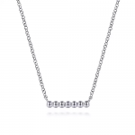 STERLING SILVER BEADED BAR NECKLACE