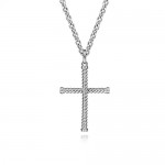 GABRIEL MENS STERLING SILVER TWISTED ROPE CROSS