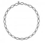 STERLING SILVER 17 INCH OVAL LINK NECKLACE