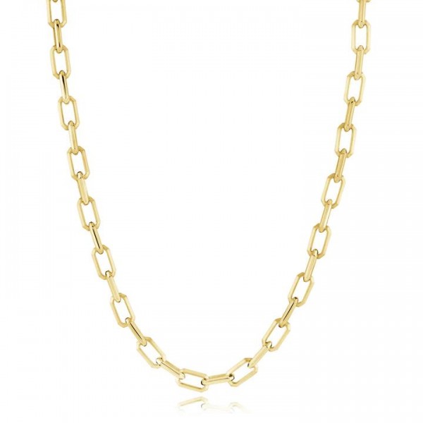 GOLD PLATE STAINLESS STEEL RECTANGLE LINK CHAIN