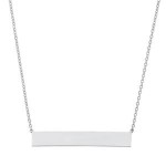 STERLING SILVER 1.2INCH  ENGRAVEABLE BAR NECKLACE