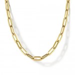 14K Yellow Gold 17 Inch Paperclip Chain