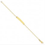 14K Yellow Gold Engravable Paperclip Chain Bracelet