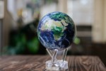 LARGE SPINNING EARTH WITH CLOUDS GLOBE 8.5 INCHES WITH ACRYLIC BASE