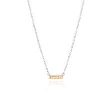 Anna Beck Sterling Silver and Gold Plate Mini Bar Necklace