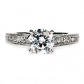 Martin Flyer 18K White Gold And Platinum Diamond Semi-Mount Engagement Ring " Flyer Fit"