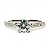 Martin Flyer 14K White Gold And Platinum Diamond Semi-Mount Engagement Ring Flyer Fit