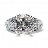 18K White Gold Diamond Semi-Mount Engagement Ring