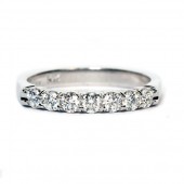 14K White Gold Diamond Wedding Band