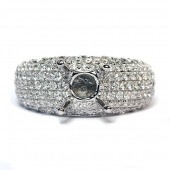 14K White Gold Diamond Pavï¿½ Semi-Mount Engagement Ring