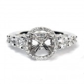 18K White Gold Diamond Semi-Mount Engagement Ring