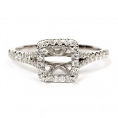18K White Gold Semi-Mount Engagement Ring