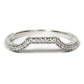 14K White Gold Diamond Contoured Band