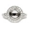 14K White Gold Floral Diamond Halo Semi-Mount Engagement Ring