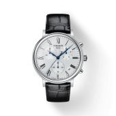 Tissot Carson Premium Chronograph with White Dial and Black Strap