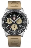 Luminox Pacific Diver Chronograph with Black Dial and Tan Rubber Strap 44mm