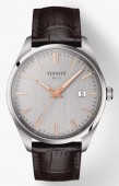 Tissot 40mm  PR100 with White Dial and Leather Strap