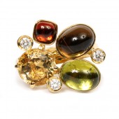 Yellow Gold Multi-Gem Freeform Ring