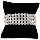 Four Strand Akoya Pearl And Diamond Bracelet
