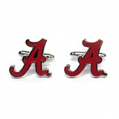 Sterling Silver And Crimson Enamel University Of Alabama Spirit A Cuff Links
