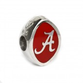 Sterling Silver And Crimson Enamel University Of Alabama Football Bead