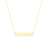 Sterling Silver Yellow Gold Plate Bar Pendant Necklace