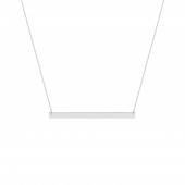 Sterling Silver Thin Bar Name Plate Necklace