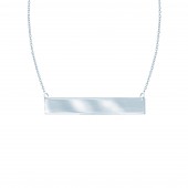 14K White Gold Mini Name Plate Bar Pendant