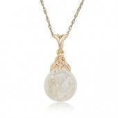 14K YELLOW GOLD FLOATING OPAL PENDANT