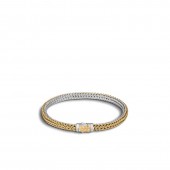 Classic Chain 5Mm Reversible Bracelet, Silver, 18K Gold