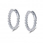 1.7 Ct Tw Hoop Earrings
