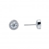 0.8 ct tw Halo Stud Earrings