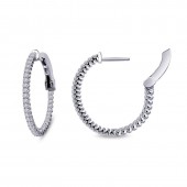 1.08 Ct Tw Hoop Earrings