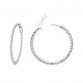 1.72 Ct Tw Hoop Earrings
