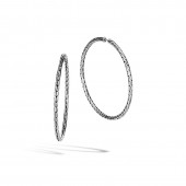 Classic Chain Silver Large Hoop Earrings In Silver