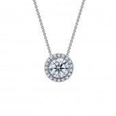 Sterling Silver .63Ctw Created Pendant16+2"